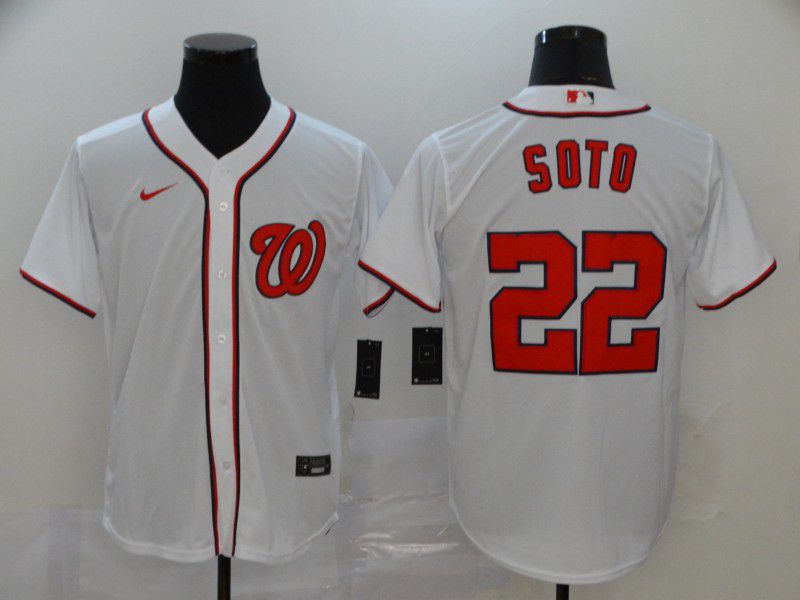 Men Washington Nationals 22 Soto White Nike Game MLB Jerseys